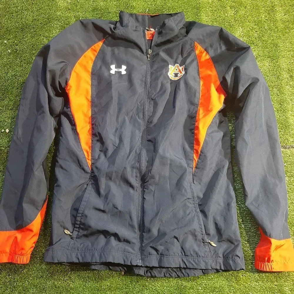 Womens Under ArmourNavy and Orange Auburn University Windbreaker Size XS